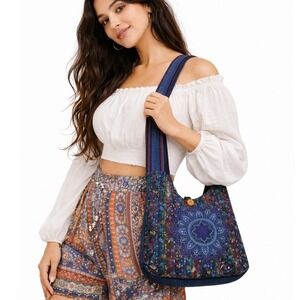 Boho Mandala Crossbody Bag Colorful Hippie Festival Purse Kathmandu Imports NWT